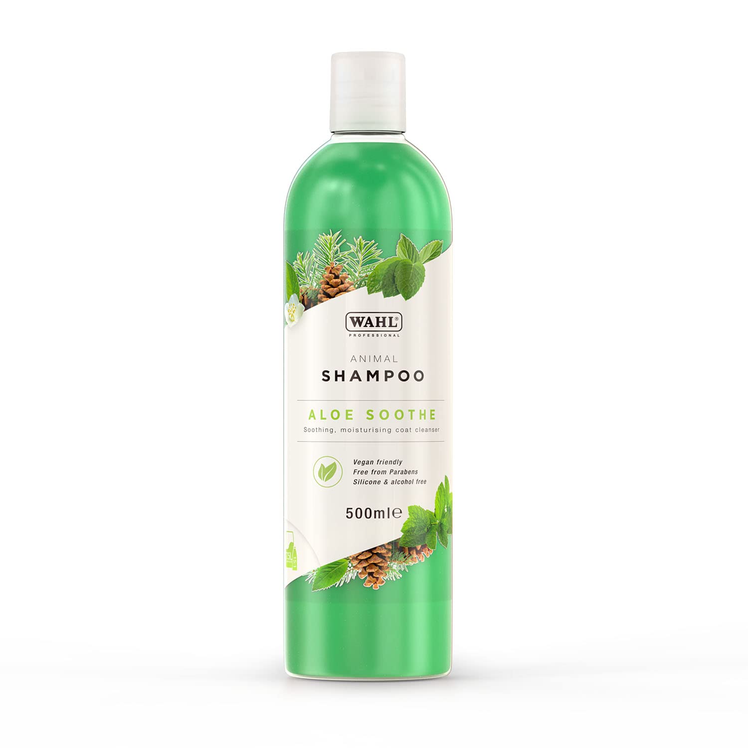 Wahl Aloe Soothe Animal Shampoo, 500ml – Gentle Coat Cleanser with Aloe Vera, 15:1 Concentrate, Vegan, Paraben-Free, Part No. ZX729