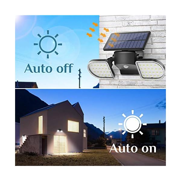OUSFOT Außenleuchten, solarbetrieben, 56 LEDs, solarbetrieben, Bewegungsmelder, wasserdicht, Sicherheitslicht… – Bild 3