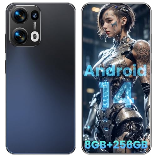 Fhrhig Celulares Inteligente Android 14, 256GB+8GB Ram Smartphone, 6.6' Hd Celular con Bater?a 8000mAh, 8MP+5MP C?mara, Tel?fonos con Dual Sim Dual...