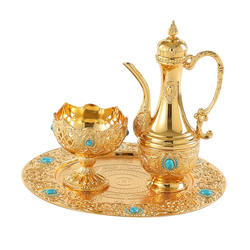Generic Turkish Coffee Pot Set Water Serving Set Craft Antique Luxury European Wine Pot for Wedding Kitchen Tea Party Home Decoration