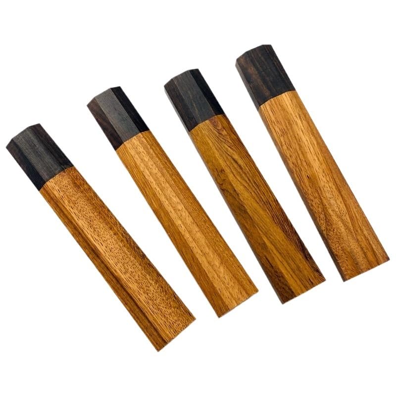 Set Cubiertos 4 Piezas Madera Octagonal Base
