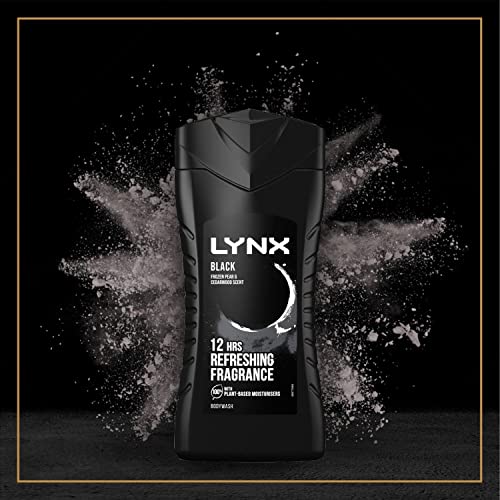 6x Lynx Black Refreshing Shower Gel Mens Body Wash...