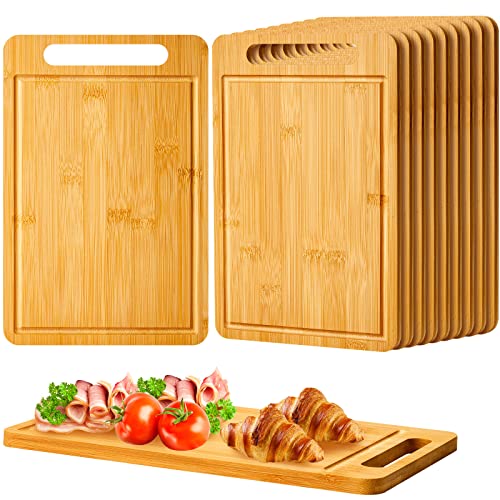 Nuenen 10 piezas tabla de cortar de bambú con mango miniatura 1