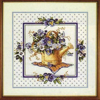 Pansy Watering Can - Cross Stitch Kit