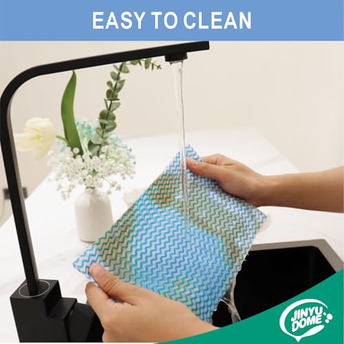 Image of Handi Wipes Reusable Cloth Disposable Cleaning Cloth Kitchen Dish Cloth Dish Towels Dry Blue Washable Wipes Dish Towel Rolls, Soft Durable And Absorbent, 2 Rolls,Total Pack Of 200, Blue