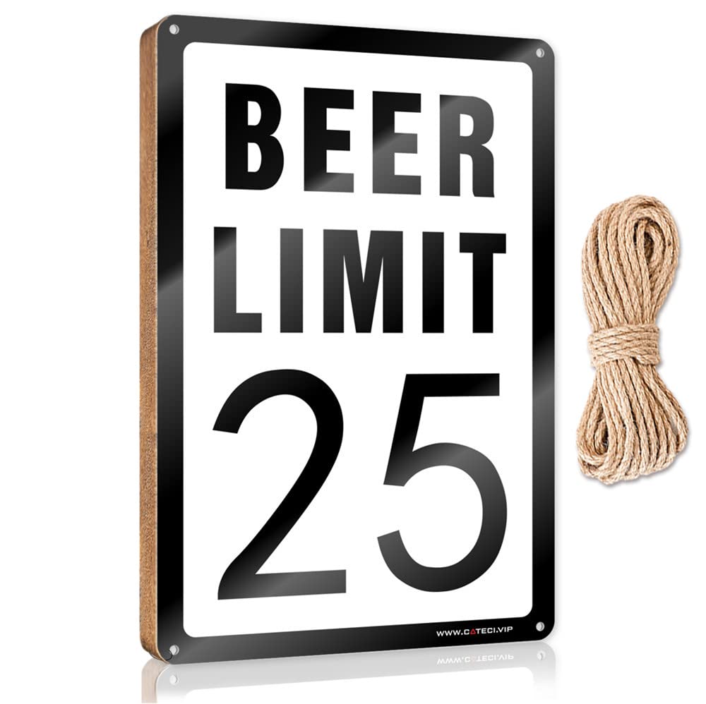 DTHA Restroom Sign Funny Beer Limit 25 Wooden Sign Room Accessories For Men The Room Decorations(23X35CM)