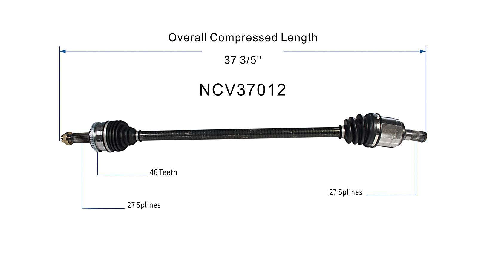 Amazon.com: GSP NCV37012 CV Axle Shaft Assembly for Select 2011-16