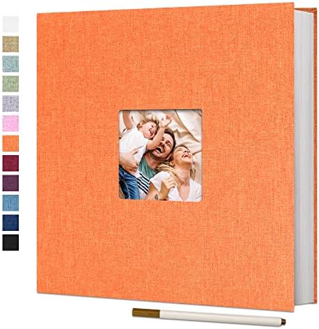Vienrose Large Photo Album Self Adhesive for 4x6 8x10 10x12 Pictures Scrapbook Album DIY 40 Blank Pages with A Metallic Pen
