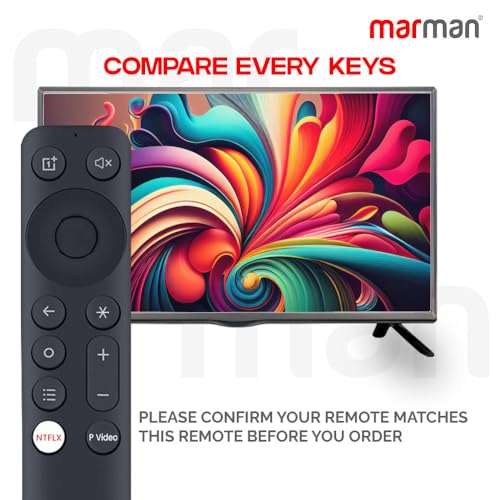 Image of marman Compatible with Oneplus Tv Remote Control Non Voice Command Suitable for 4K UHD QLED Smart Android Television with hotkeys for Netflix and Prime Video - Match Key by Key with Original Remote