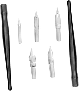 SHOWERORO 2sets Plastic and Metal Dip Pen Holders for Comic Drawing and Writing Easy to Use Manga Pen Accessories for Students and Artists