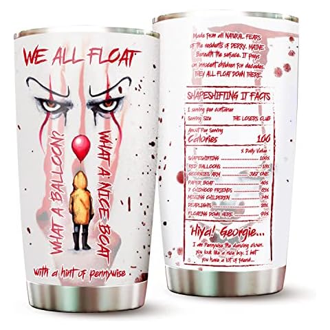 The Garnish Gripper Holiday Horror Tumbler 20oz with Lid | Double Wall Vacuum Travel Mug | Perfect Christmas, Halloween, Gift for Horror Movie Lovers | BPA Free Cover