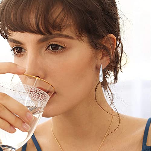 Lightweight Teardrop Hoop Earrings for Women 18k White Gold/Gold Plated Large Oval Hoop Earrings High Polished Statement Hoop Earrings Jewelry Gifts3