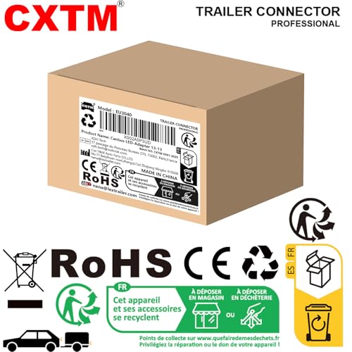 CXTM Canbus LED Adapter 13-13 Polig Anhänger Adapter 12V Steckdose 13polig - Stecker 13polig mit LED-Beleuchtung für PKW
