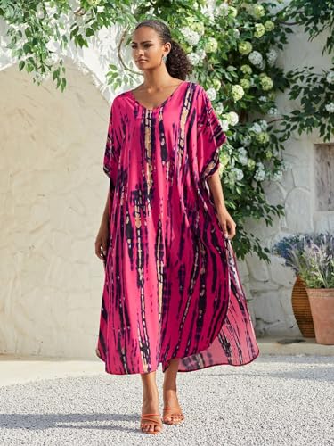 Image of Kaftan Dresses for Women Plus Size Bathing Suit Cover up Caftan Maxi Beach Dresses