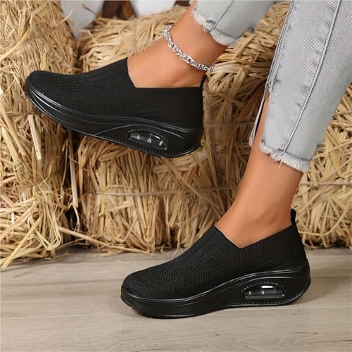 Women Soft Sole Non-Slip Arch Support Slip-On Walking Sneaker, Everwalks Cute & Comfy Supportive Shoes4