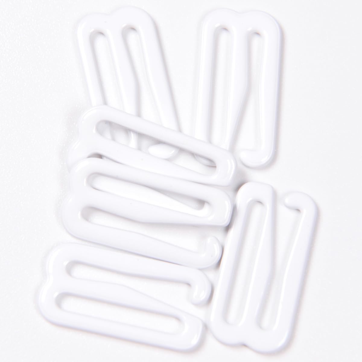 Porcelynne White Nylon Coated Metal Replacement Bra Strap Slide Hook - 5/8" (16mm) Opening - 200 Pieces