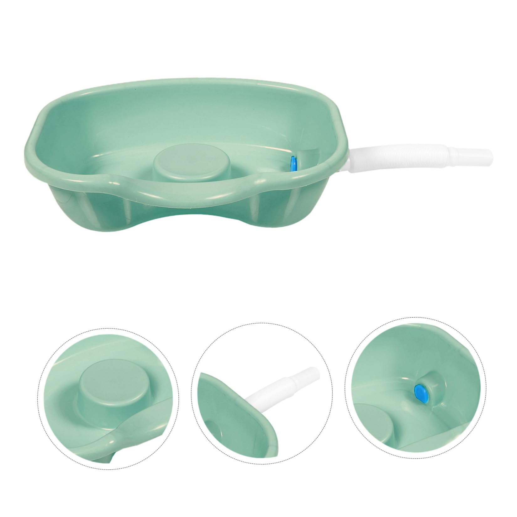 HANABASS Vassoio Lavatesta Ergonomico in Plastica Bordo Curvo per Lavaggio Chioma a Letto, Superficie Liscia e Comoda per Anziani e Assistenza Domiciliare