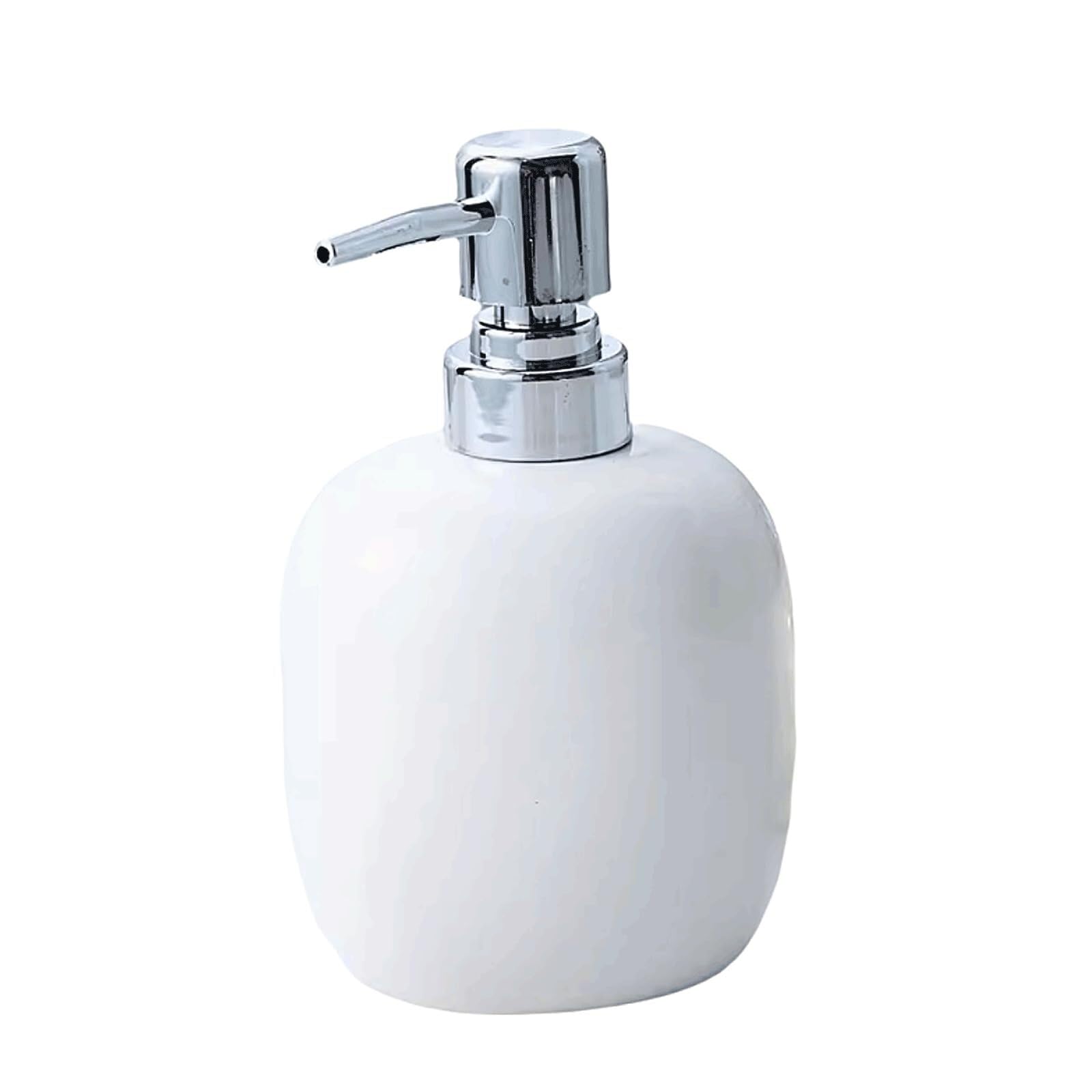 Seifenspender Spülmittelspender Seifenspender Aus Keramik, Manueller, Lotionspender Für Die Arbeitsplatte Leere Pumpflasche(White)