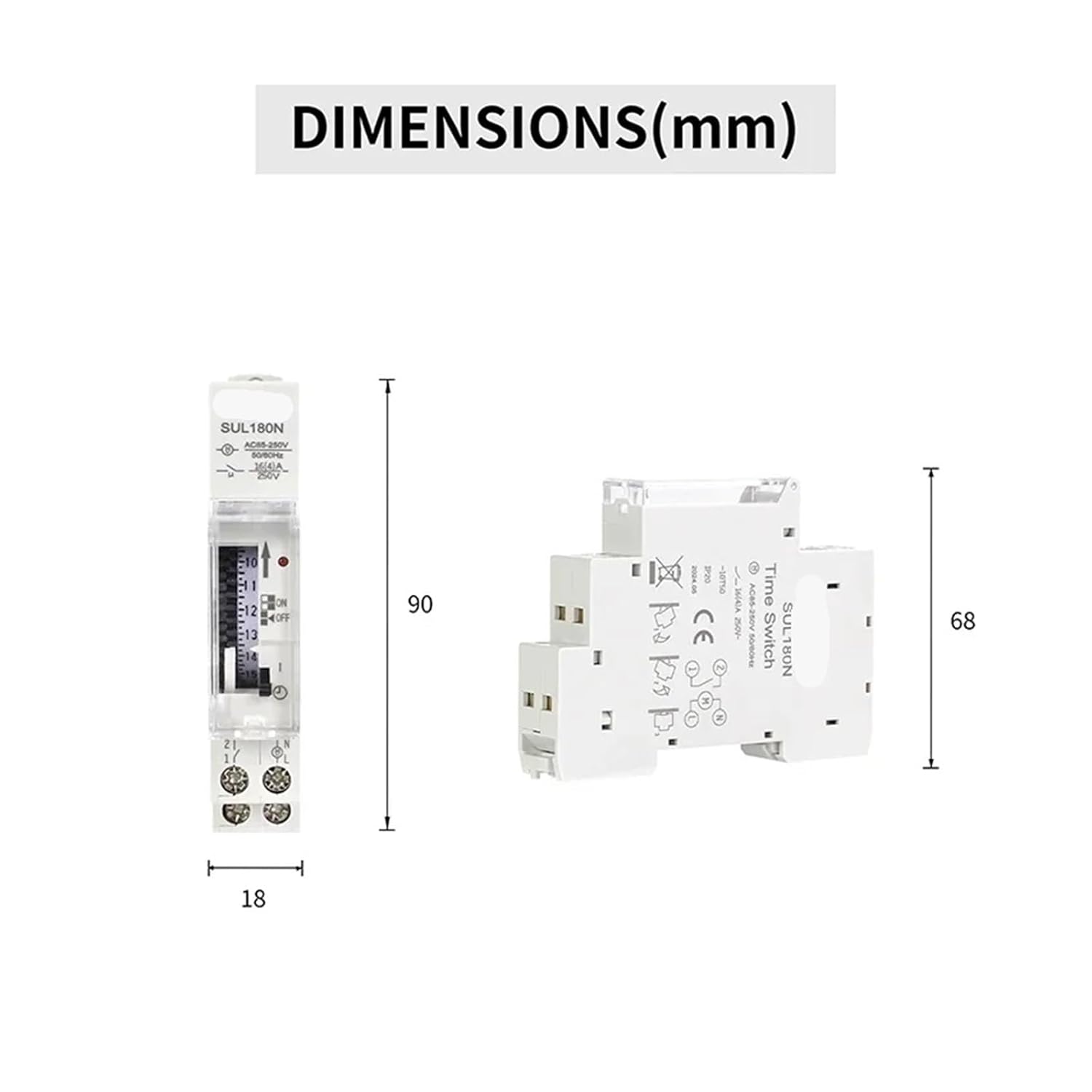 Timer Switch 24 Hours Electrical Programmable Timer 110V 220V 16A with Din Rail Mechanical Switch