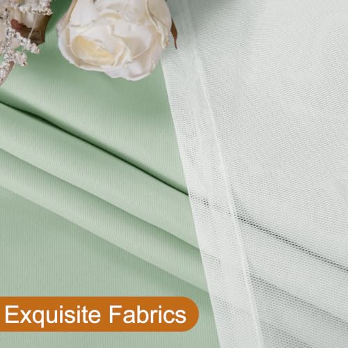 Image of DWCN Sage Green Blackout Curtains with Sheer Overlay 84 Inch Long | Room Darkening Mix & Match Double Layer Window Panels for Bedroom Living Room Drape, Grommet Top, 52 inch Wx84 inch L, Set of 2