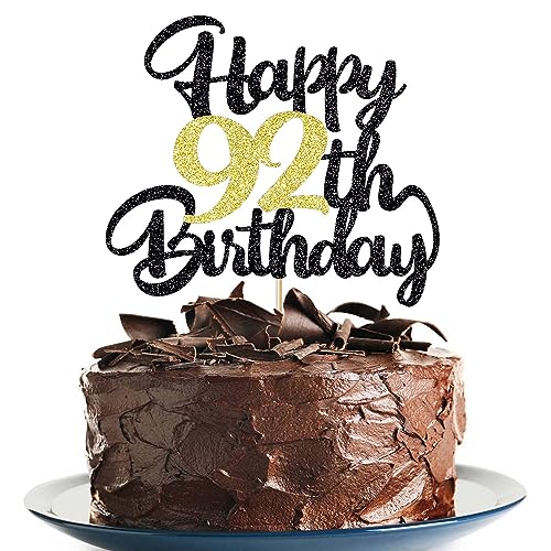 Image of 92th Happy birthday cake topper happy birthday cake decoration 92th birthday party decoration gift plugin (92)