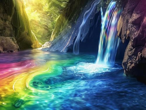 Broderie diamant cascade 60x80cm pour rompre l'ennui des adultes