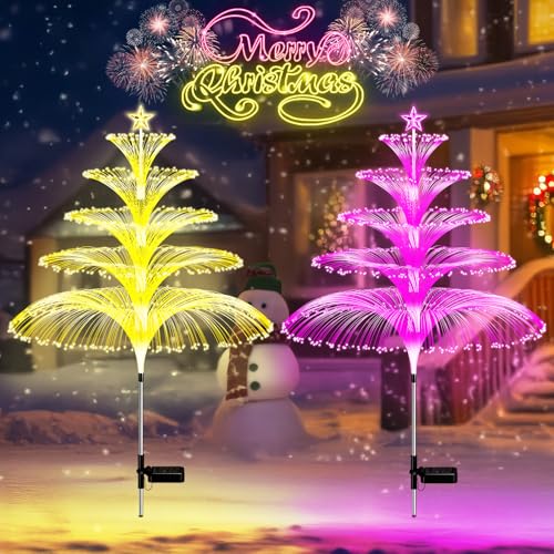 GEARLITE Weihnachtsbeleuchtung Außen Solar 2 Stück, LED Leuchtende...