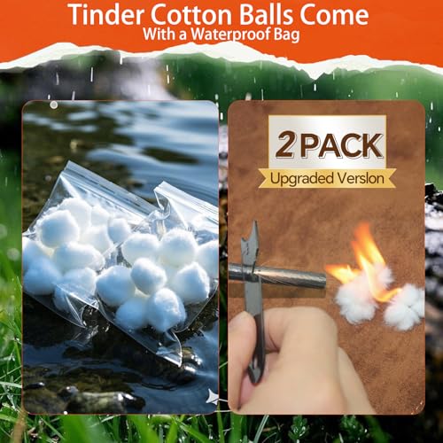 Magnesium Fire Starter with Striker, High Temp Magnesium Rod, Fire Starters for Survival Fire Steel Fero Rod, for Camping, Hiking and Emergency - Image 5