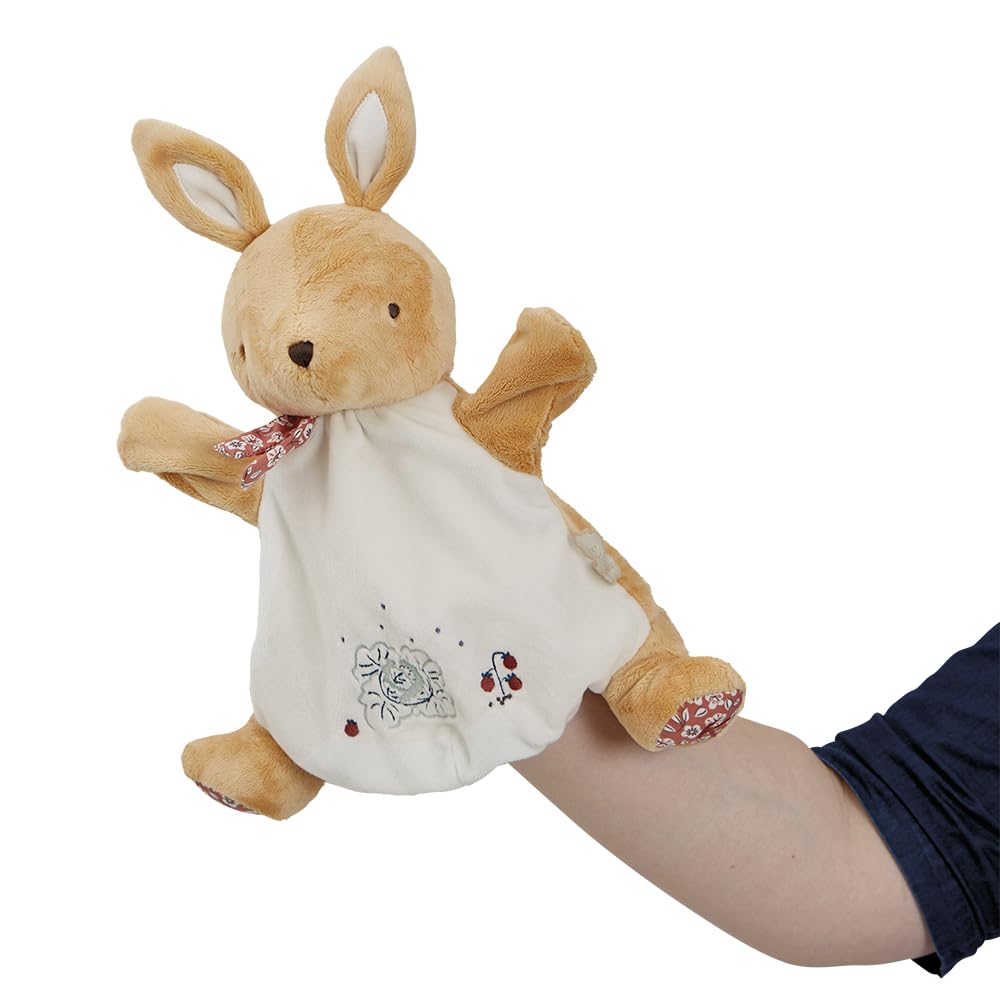 KALOO - Piccole canzoni - Puppetta di coniglio cannella - Peluche pupazzo a mano 24 cm - Gioco di risveglio - Dalla nascita, K210005