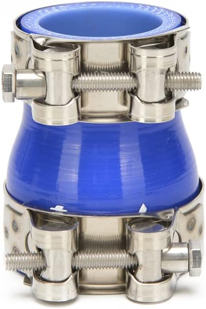 Universal 4-Ply High Performance Straight Reducer Coupler Silicone Hose with 304 Stainless Steel T Bolt Clamps (Blue, 51mm-57mm)