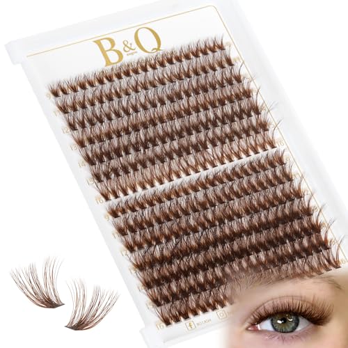 B&Q Mocha Brown Lash Clusters | 280 Pcs Brown Wispy & Natural Eyelash Clusters for Beginner DIY, Complete Lash Extension with Beauty, Fake Eyelashes for Natural Look（40D+50D 9-16mm)