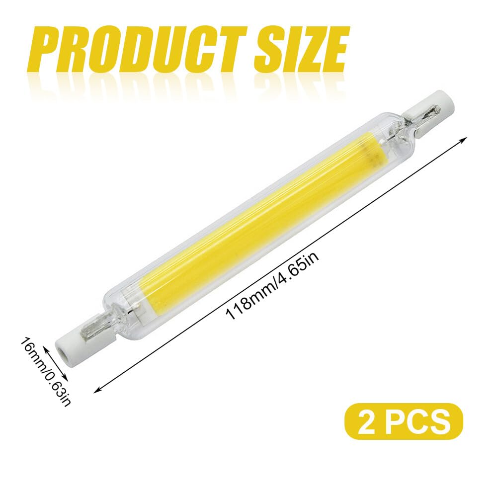 IXYHKB R7S LED Bulb 118mm, 20W Dimmable LED Lamp for Halogen Replacement 2PCS, Warm White 3000K, 2000LM - Image 2