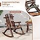 FANTASK Schaukelsessel aus Massivholz, Rustikaler Relaxstuhl, Schwingsessel mit hoher Rückenlehne und Lattenrost Sitz, für Garten, Terrasse, Balkon
