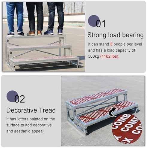 Adjustable Choral Risers with Galvanized Steel Legs – Ideal Singing Stand for Classroom & Church Performances, Enhance Sound Quality & Stability for Choirs