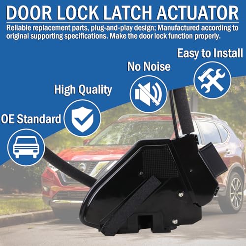 Image of Front Left Driver Side Door Lock Actuator 80501-4BA0A Compatible with Nissan Rogue Sport Utility 2014 2015 2016 2017 2018 2019, Door Latch Replaces 80501-4BA0B