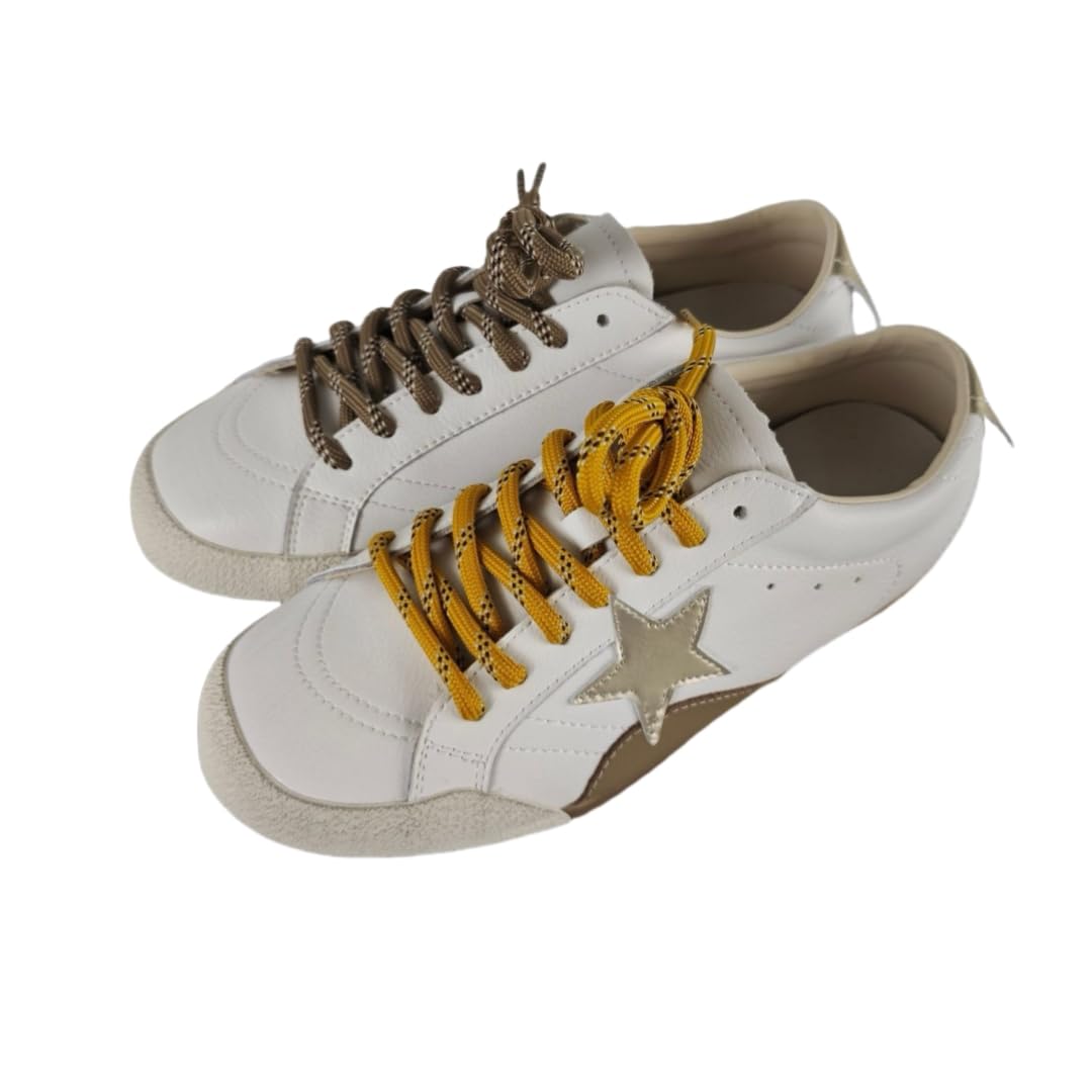 Women’s Fashion Star Leather Sneakers Lace Up Walking Tennis Running Shoes