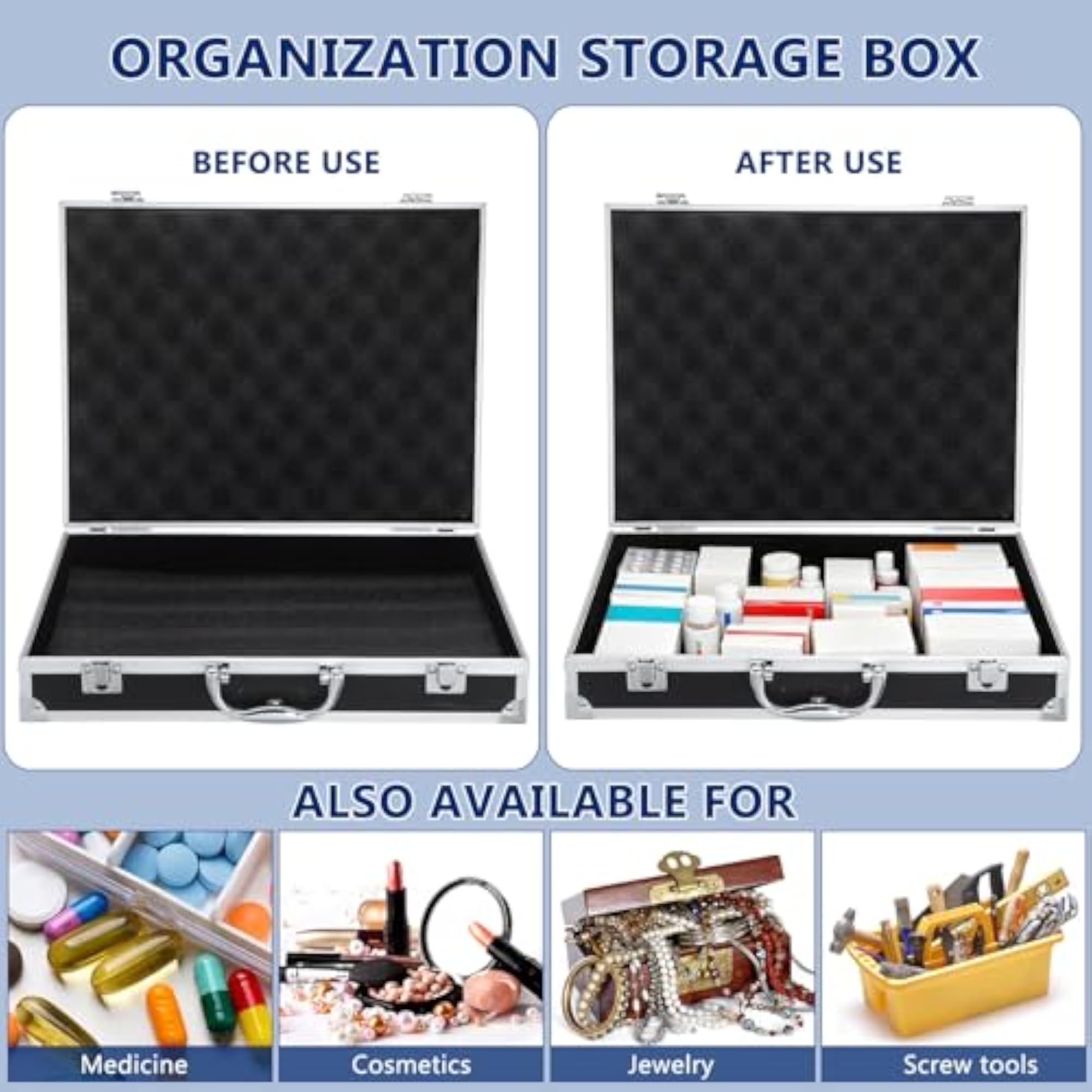 Lockable Aluminum Alloy Tools Case, Portable Storage Box