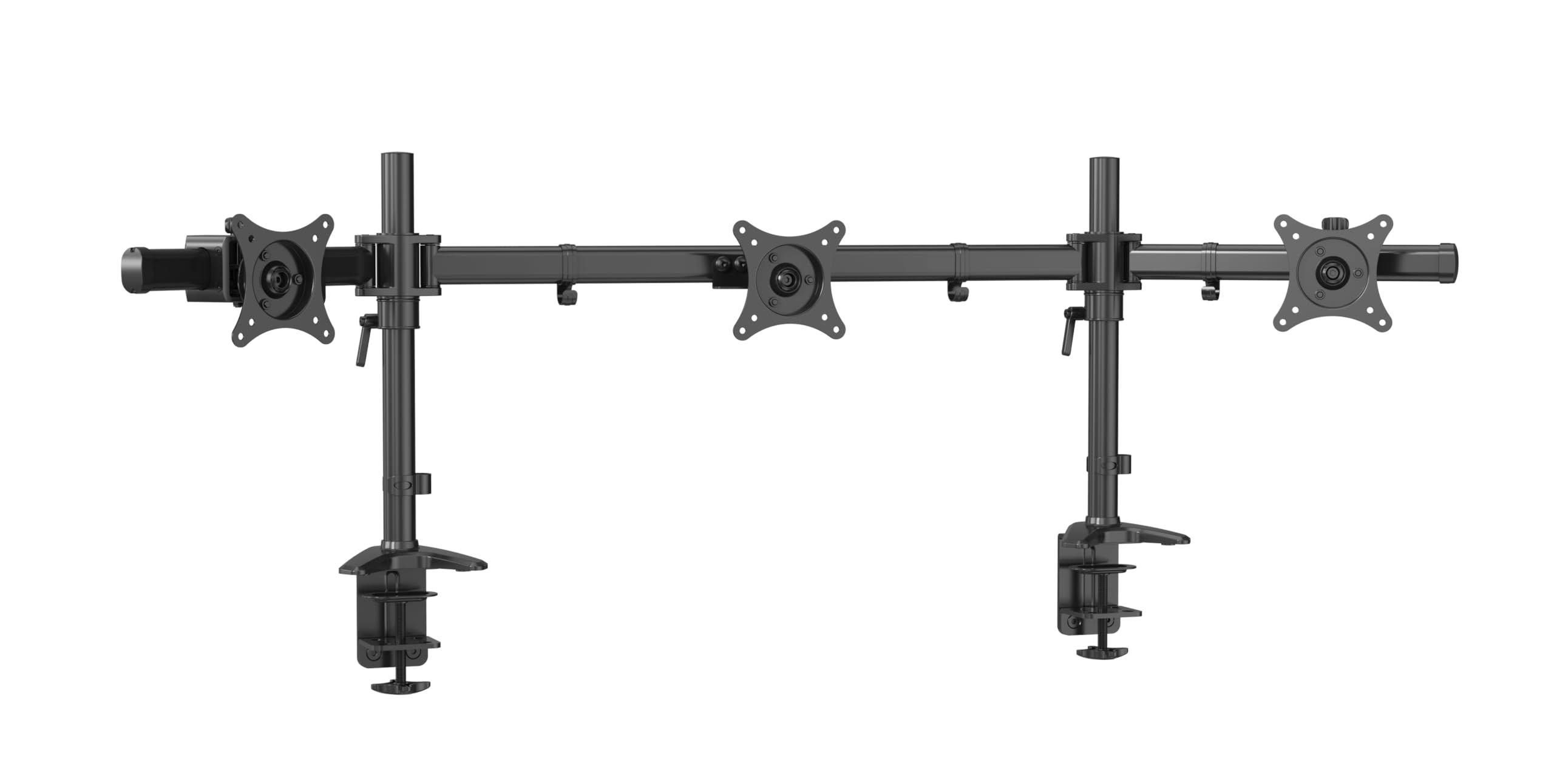 HFTEK - Monitorhalterung für 3 Monitore von 15 bis 27 Zoll Monitor Mount TV Stand Monitorständer Bildschirmhalterung 3 Monitore Höhenverstellbar VESA 75/100 - MS323C-N - Individuell umrüstbar