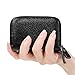 Women's RFID Blocking Credit Card holder Leather Compact Accordion Wallet,black