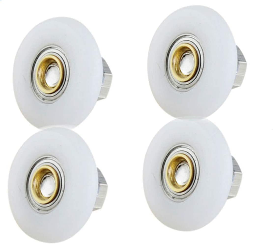 Shower Door Rollers Replacement Bathroom Pan Glass Sliding Door Pulleys Sliding Door Rollers Replacement Shower Door Hardware Installation Kit 4PCS… (23mm)