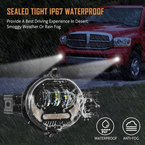 Ensemble phares antibrouillard LED DRL feux de jour Ram 1500 2002 2003 2004 2005 2006 2007 2008