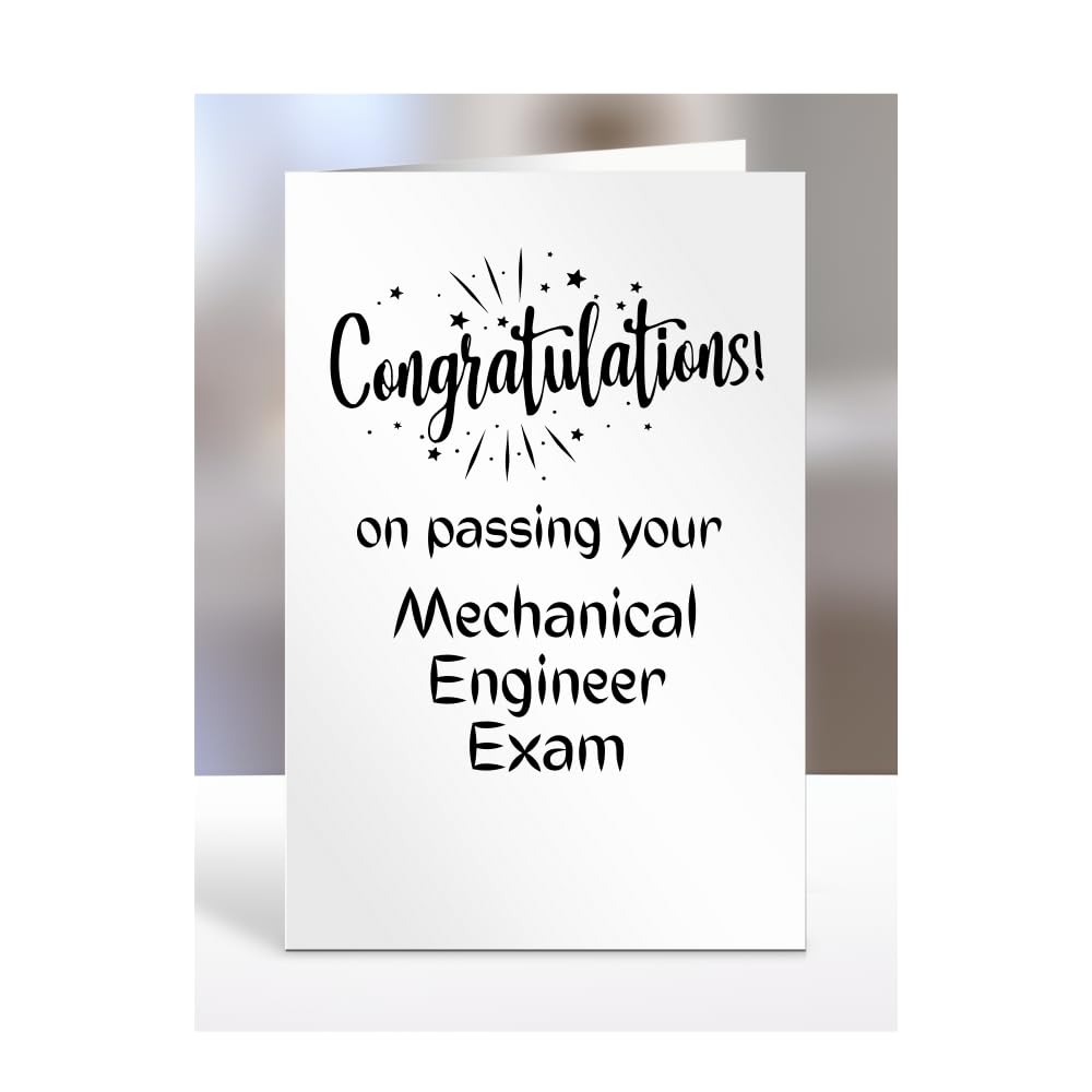 Congratulations on passing your Mechanical Engineer exam card, gifts for men, women, friend, colleague, boss, manager, presents for christmas, A5-244b_215