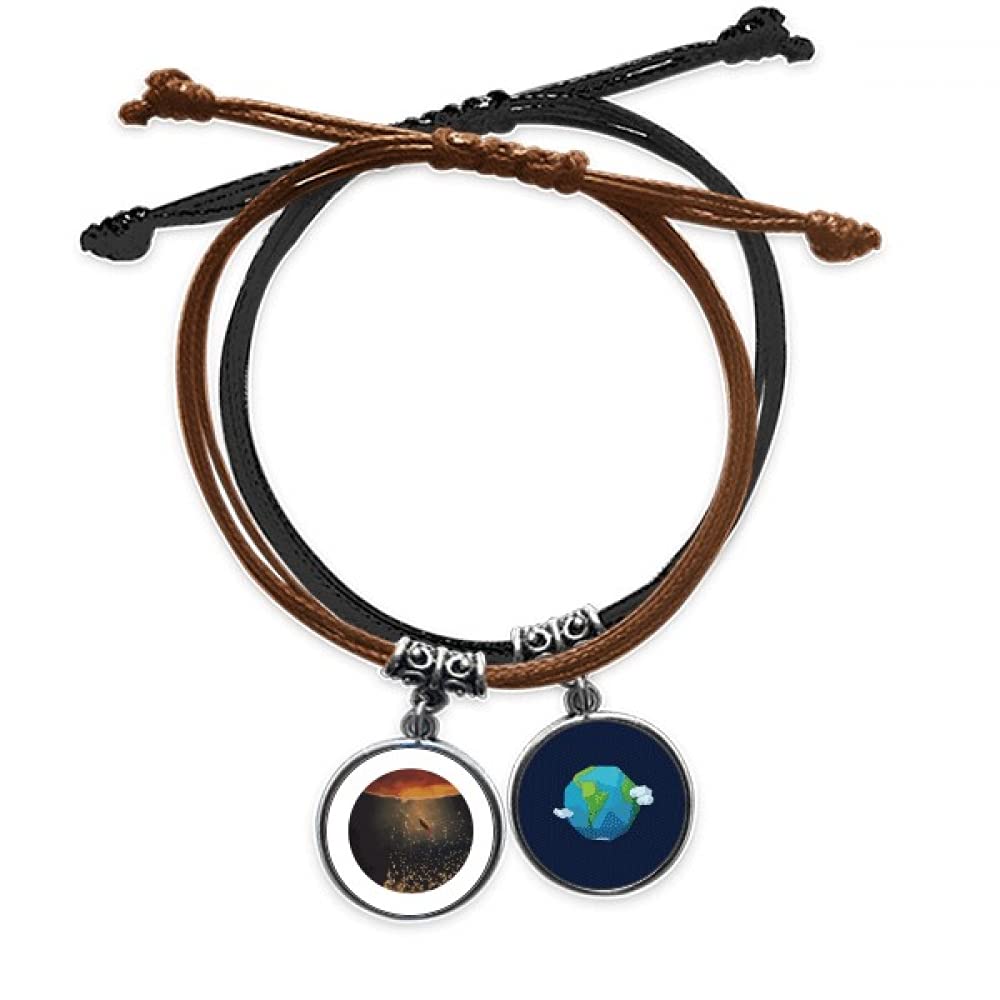 Pulsera de cuero espacio exterior ajustable para evitar alergias en la piel y rozaduras 3