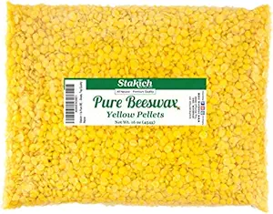 Stakich Yellow Beeswax Pellets - Natural, Cosmetic Grade, Premium Quality - (1 lb)