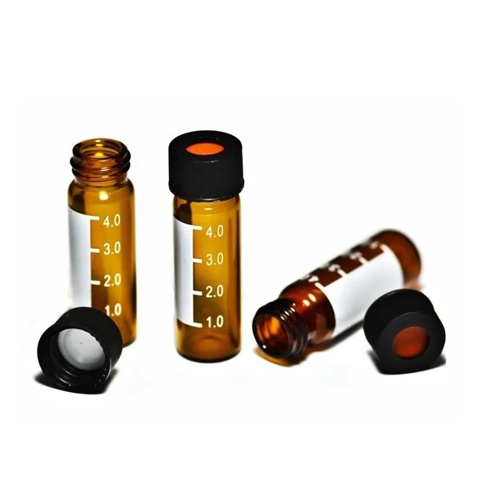 Laborausstattung und -bedarf 100 Stück braune Fläschchen 4 ml mit schwarzer, oben offener Kappe for Experimente