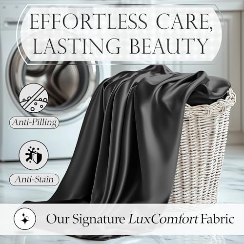 Image of DECOLURE Satin Sheets Queen Size | Softer Than Silk | Luxury 4 Pc Bed Set