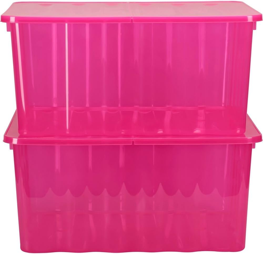 2 x 48 Litre Pink Plastic Storage Boxes Amazon.ca Everything Else