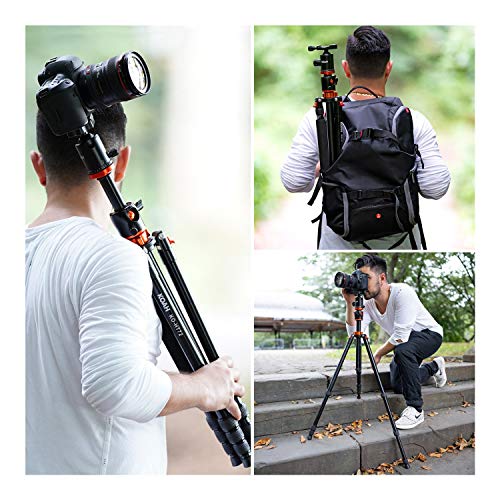 Koah Aphelion Alpha Professional 72 inch Lightweight Aluminum Horizontal Tripod & Monopod with 360 Degree Ball Head & Quick Release Plate (Sony, Panasonic, Nikon, Canon, Fuji) - Thumbnail 3