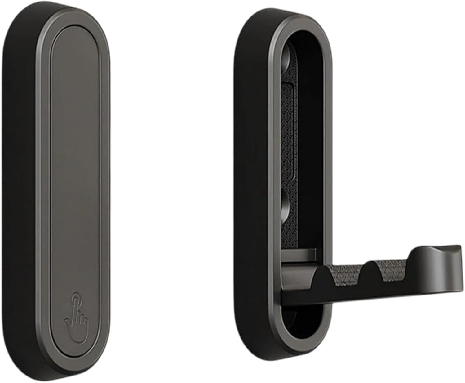WQKISS 2 Pack Foldable Coat Hooks, Invisible Retractable Wall, Heavy Duty Zinc Alloy Space-Saving for Bathroom, Kitchen, Hallway(Black)