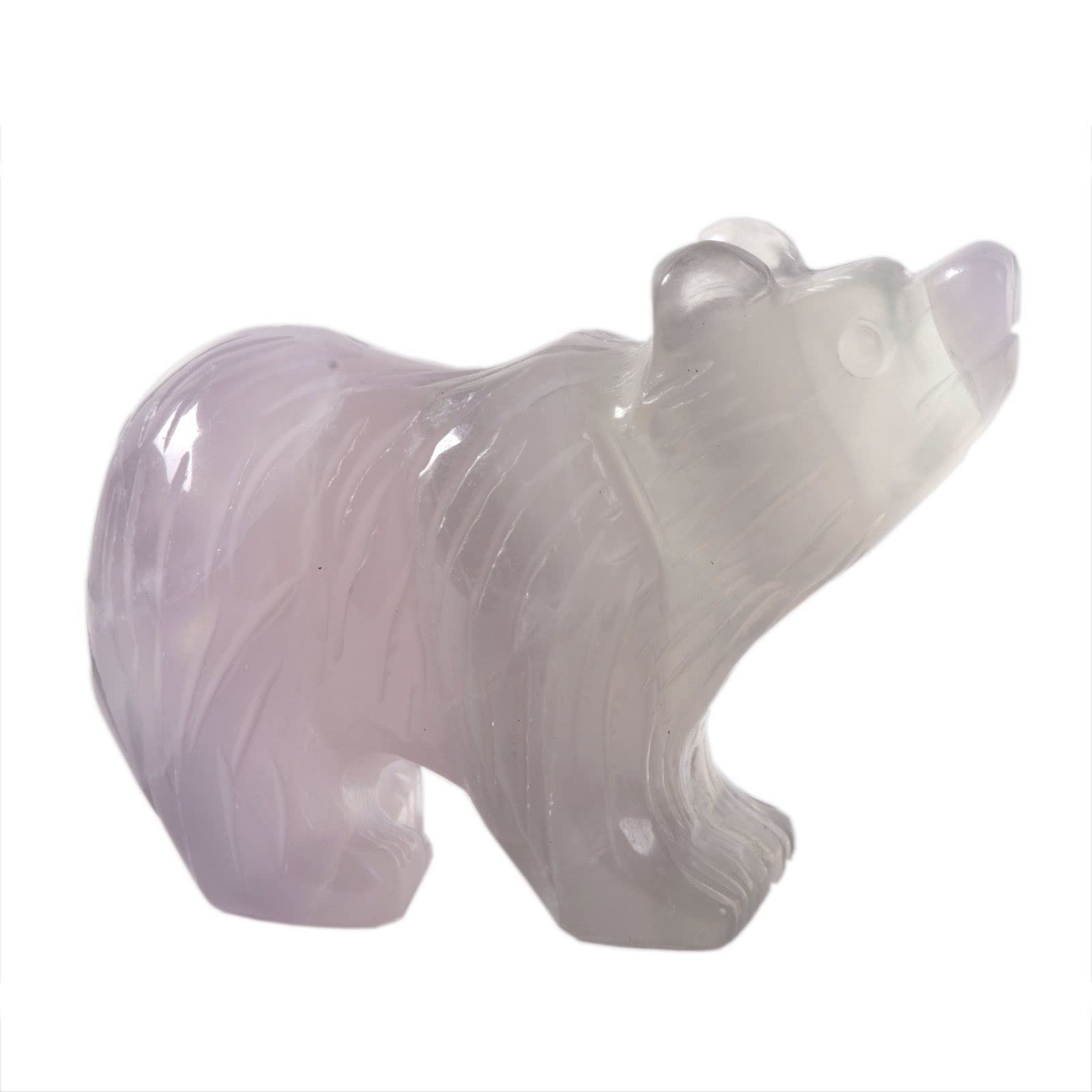 Justinstones Carved Natural Fluorite Bear Gemstone Crystal Healing Stone Figurine Decor